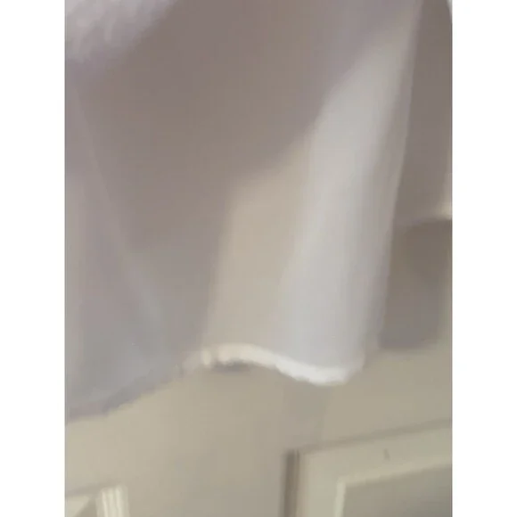 MICHAEL KORS White Cotton Short Sleeve Lace Up Eyelet Peasant Blouse Top L - Picture 6 of 8